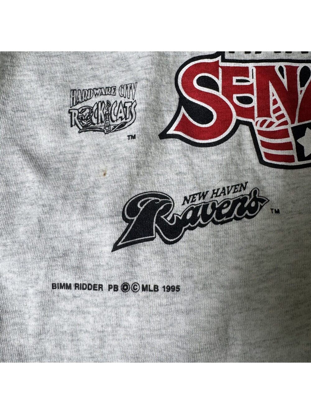 Vintage 1995 Eastern League Harrisburg Senators Baseball Tee Medium Made in USA - Picture 6 of 8